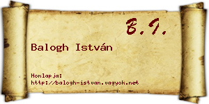 Balogh István névjegykártya